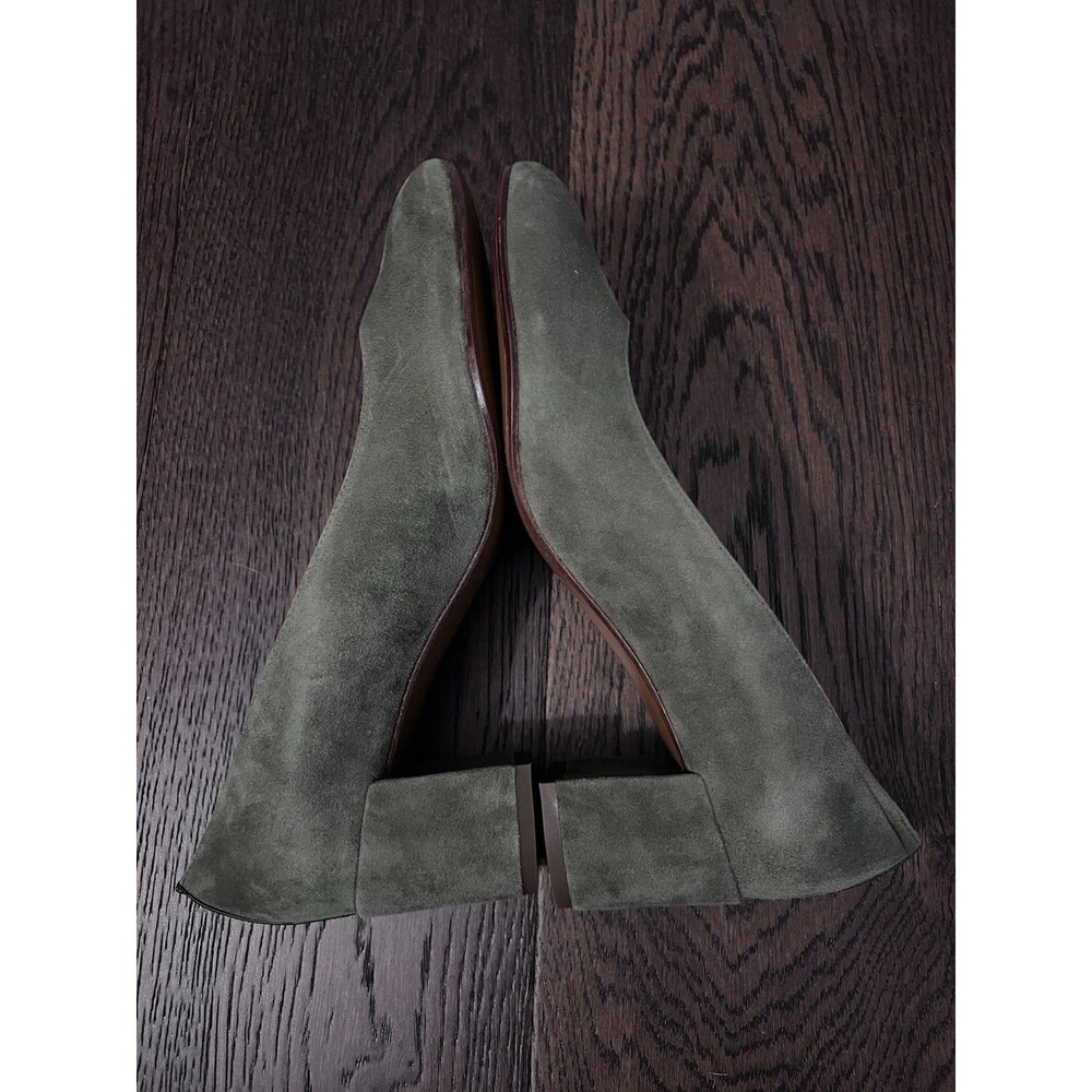 NWOT Margaux The Heel Olive Green Suede Low Pumps Size 37.5 Wide - Picture 5 of 11